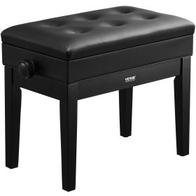 VEVOR Piano Bench, 22" x 13" x 19.3", Keyboard Piano Chair with 19.3"-22.8" Adjustable Height, Padded Cushion, Storage Compartment for Music Book
