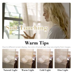 Classic Collection Contemporary Linen Semi-Sheer Soft Privacy Grommet Curtains 2 Panels for Bedroom , 52"x 63" ,Linen