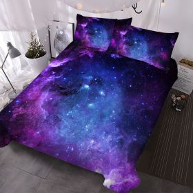 Galaxy Duvet Cover 3D Universe Bedding Set 3 Piece Quilt Cover (1 Duvet Cover + 2 Pillowcases) (size: Full)