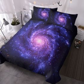 Interstellar Vortex Starry Sky Print Duvet Cover Set for Bedroom Purple Starry Sky Duvet Cover Bedding Set Kids Adult Bedroom Quilt Cover Set wit (size: Twin)
