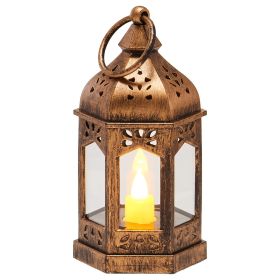 VEVOR 12 Pcs Decorative Candle Lantern, LED Electric Flameless Candle, Plastic LED Holder with Glass (Color: Bronze, quantity: 12 Pieces)