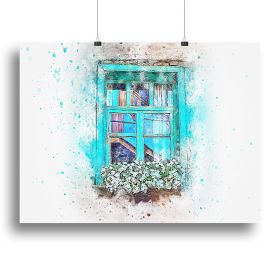 Window Painting Canvas Print or Poster (Type: Poster Print, size: X-Large (28" x 20"))